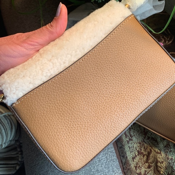 Authentic KATE SPADE DUO Leather top zip Crosby w/shearling/leather flap Crosby - Picture 12 of 16